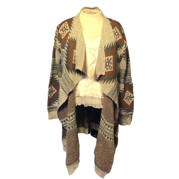 Southwestern Pattern Knit Fabric Cardigan By Debut Women’s Size S/M - Picture 1 of 7